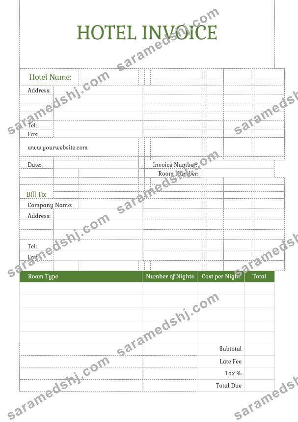 Sample Hotel Invoice Template